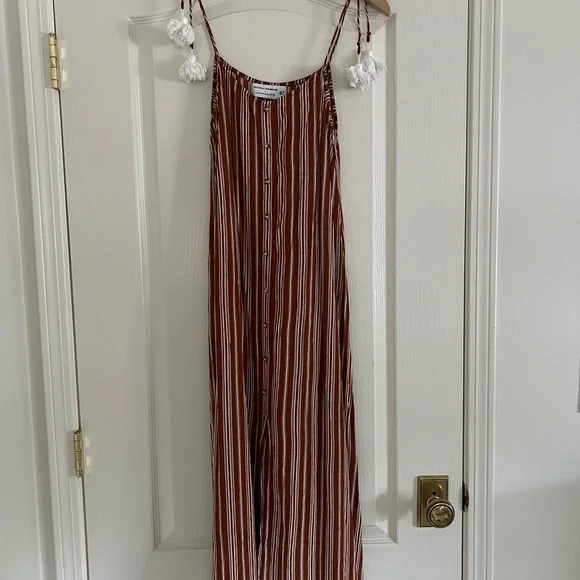 Faithfull the Brand x Anthropologie Terracotta and White Striped Midi Dress - Picture 4 of 5